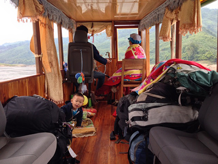 The boat on the Mekong River