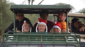 A group on safari in the Serengeti NP on Christmas Day
