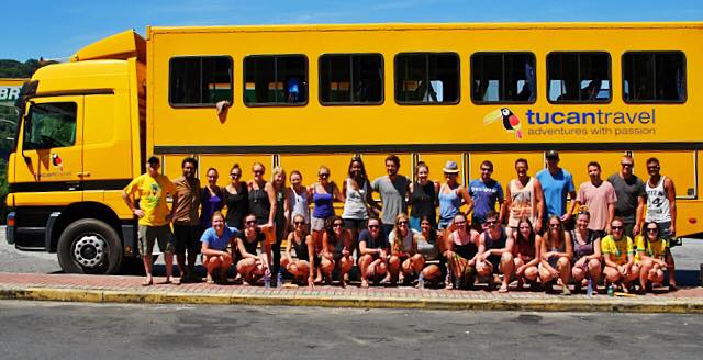 Group photo with Jack on the way to Rio Carnival