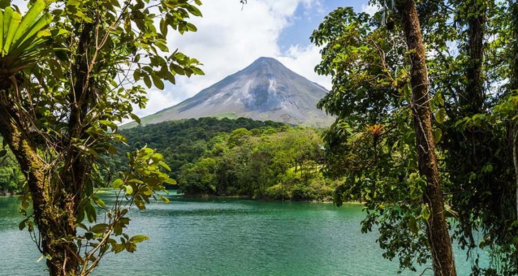 view of arenal volcano in costa rica