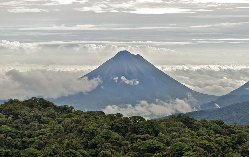 view of arenal volcano in costa rica