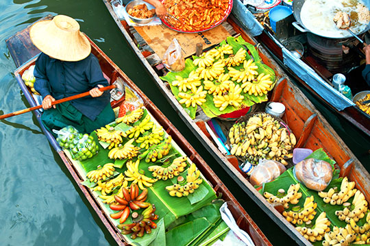 Floating fruit market, Thailand