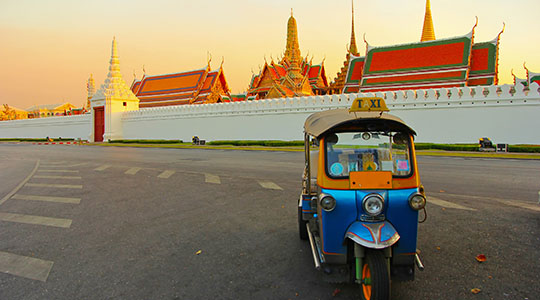 tuk tuk outside Bangkok Grand Palace