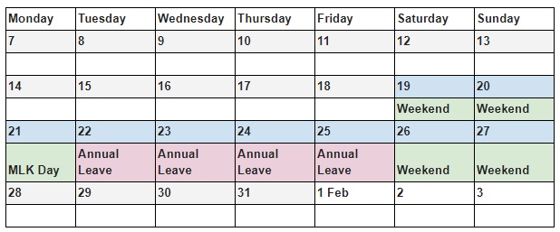 When to take your annual leave in America