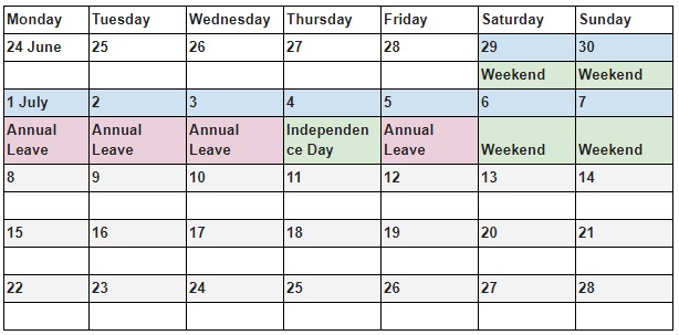 When to take your annual leave in America