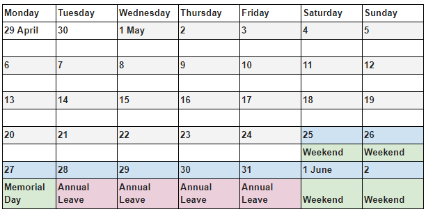 When to take your annual leave in America