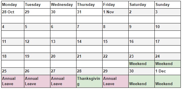 When to take your annual leave in America