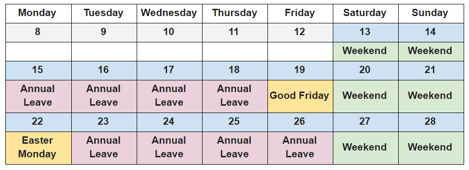 When to book time off in April