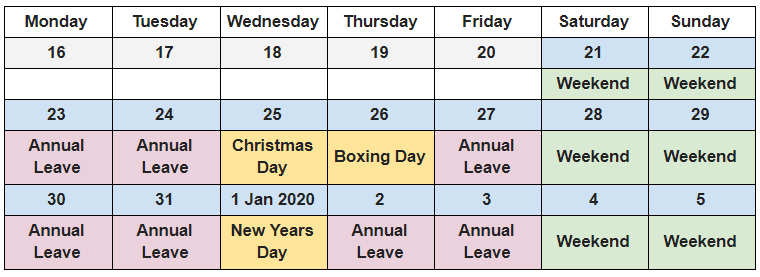 when to book annual leave in Australia