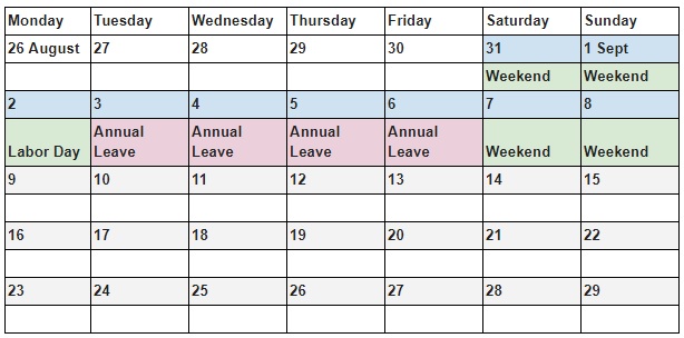 When to take your annual leave in America