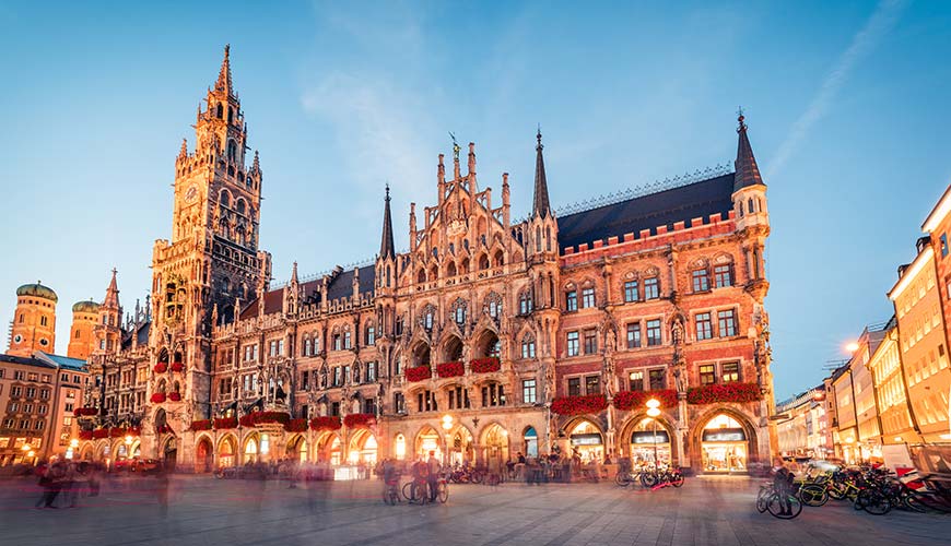 view of marienplatz in munich germany