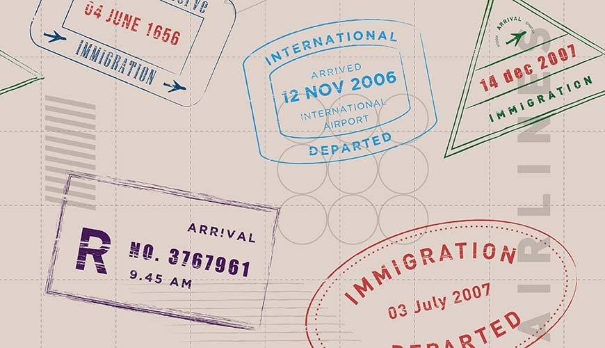 picture of passport with immigration stamps