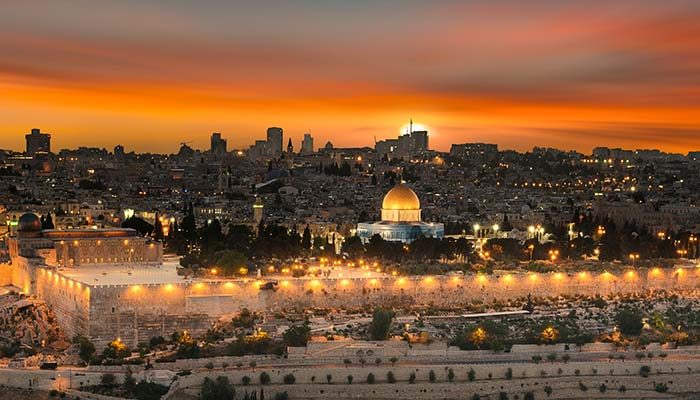 sunset in Jerusalem, overlooking jerusalem's old city