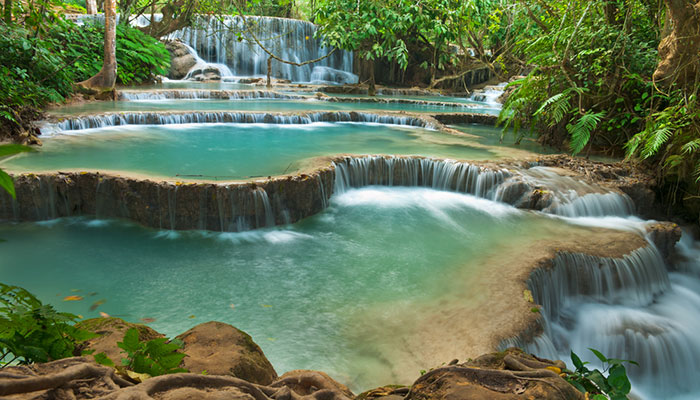Kuang Si Waterfall in Luang Prabang, one of the best places to go in March