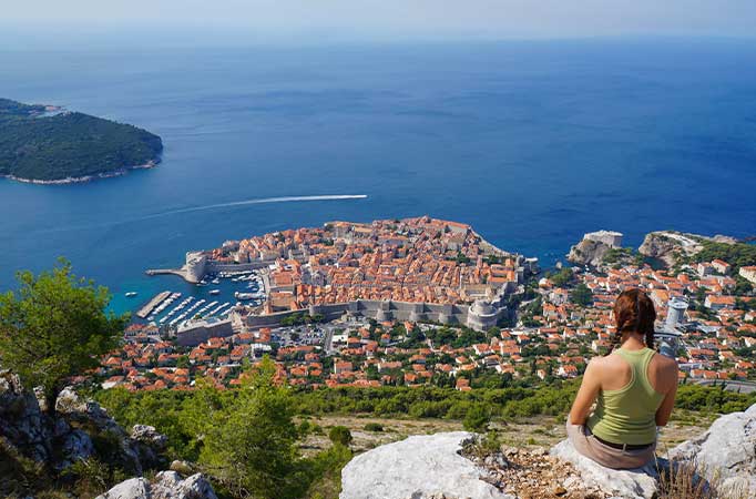 The viewpoint from Mount Srd in Dubrovnik 