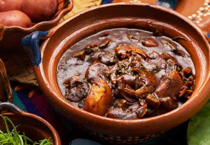 Mole is a sauce often found accompanying a certain dish such as enchiladas or cooked meats