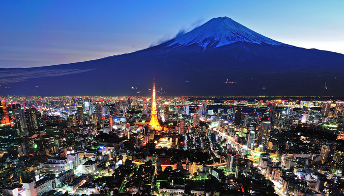 View of Tokyo with Mt Fuji in the background