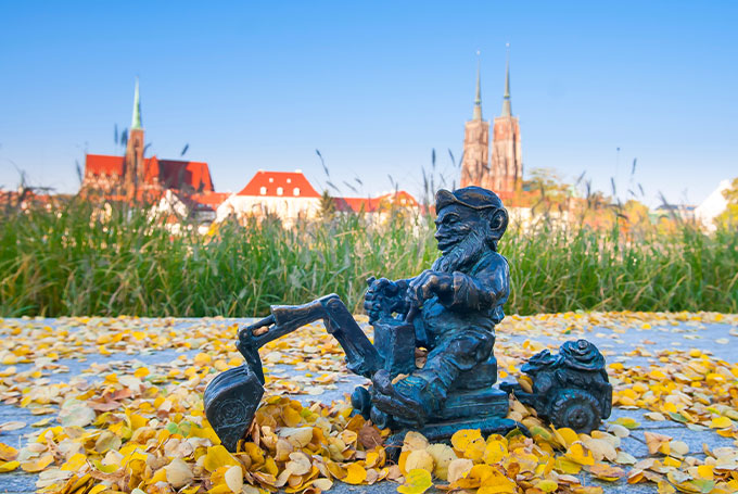 A gnome statue in Wroclaw