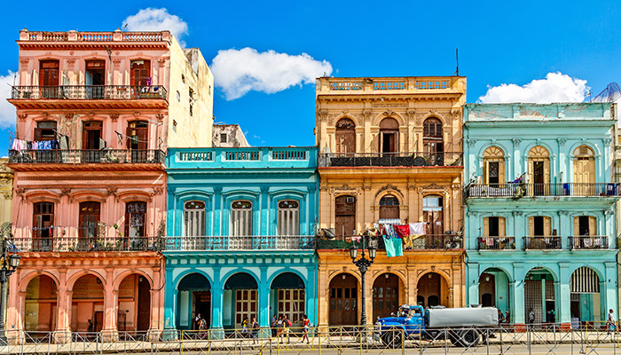 Typical colourful cuban buildings