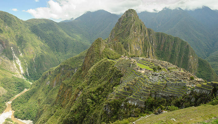 View of Machu Picchu in Peru, South America