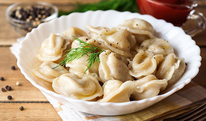 Pelmeni from Russia and Serbia