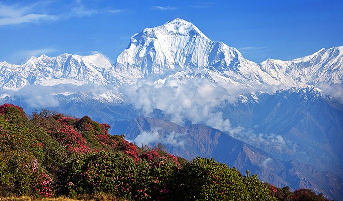 View of the Himalayas in Nepal, one of the best places to visit in October