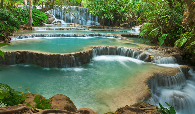Kuang Si Waterfall in Luang prabang, one of the best places to go in November