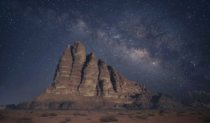 Night sky in Wadi Rum, one of the best places to go in October