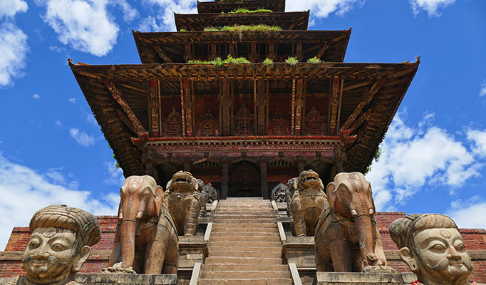 Nyatapola Temple in historical Bhaktapur just outside of Kathmandu