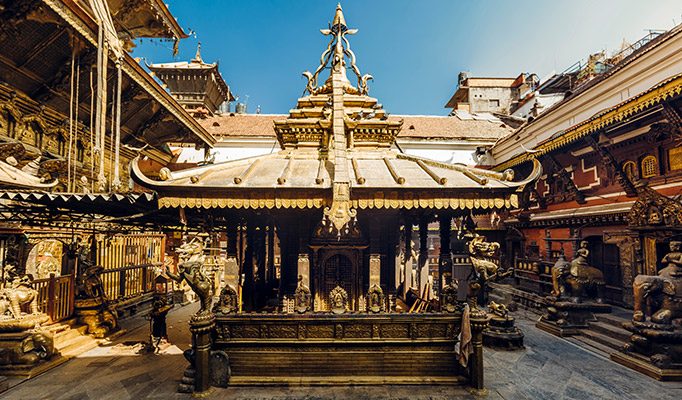 View of the Golden Temple in Patan