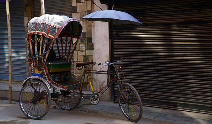 Nepali tricycle in Thamel District in Kathmandu