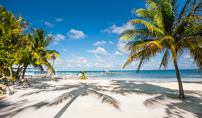 The white sand beaches of Caye Caulker in Belize is one of the best places to visit in January
