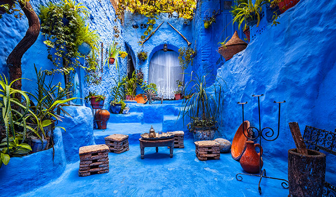 The blue city in Morocco is one of the best places to visit in May