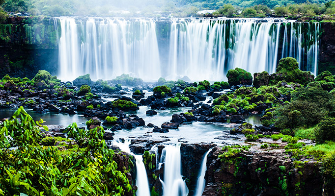 The breathtaking Iguzau Falls are one of the best places to  travel in August