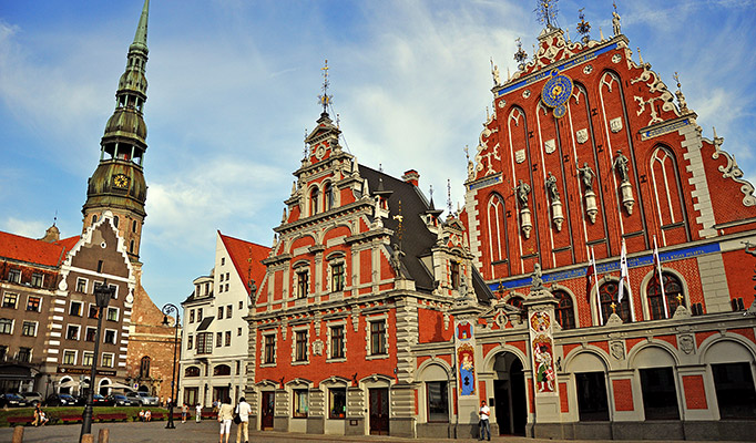 The center of Riga, the capital of Latvia, one of the best places to travel in August