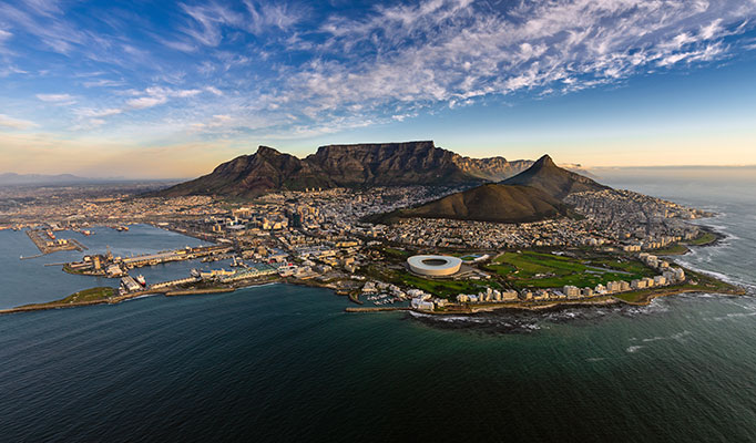 View of evening sky over Cape Town