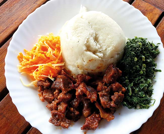 Ugali with stew