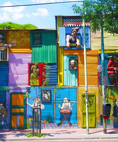 La Boca Image showing the neighbourhood La Boca with colourful buildings