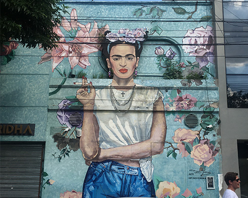 image showing the mural of Frida Kahlo in Palermo