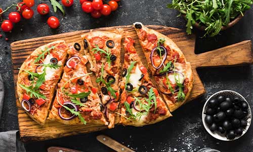 Italian food is a good vegetarian option in Buenos Aires image showing a pizza in Buenos Aires