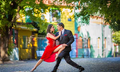 Tango Dancing in Buenos Aires Image showing tango dancers in Buenos Aires