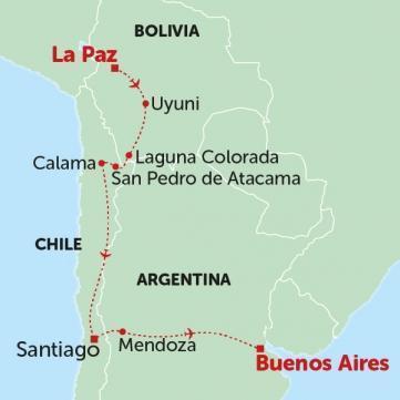 travel on a holiday to Bolivia, Chile and Argentina