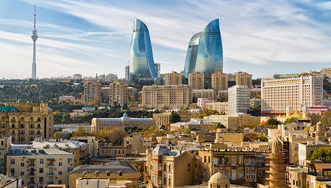 image showing Baku with the famous fame towers