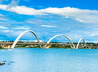 arches of bridge in brasilia capital city of brazil