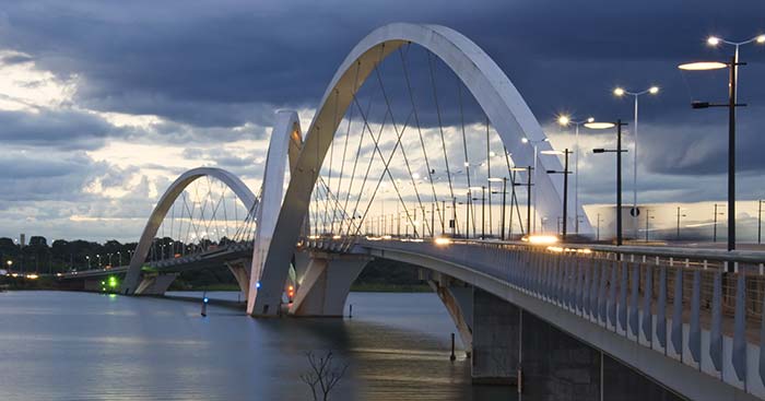 View of famous bridge in brasilia the capital city of brazil