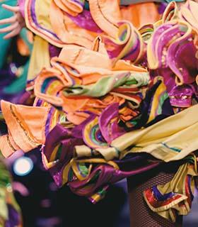 Traditional Brazilian culture colourful costumes for rio carnival in brazil