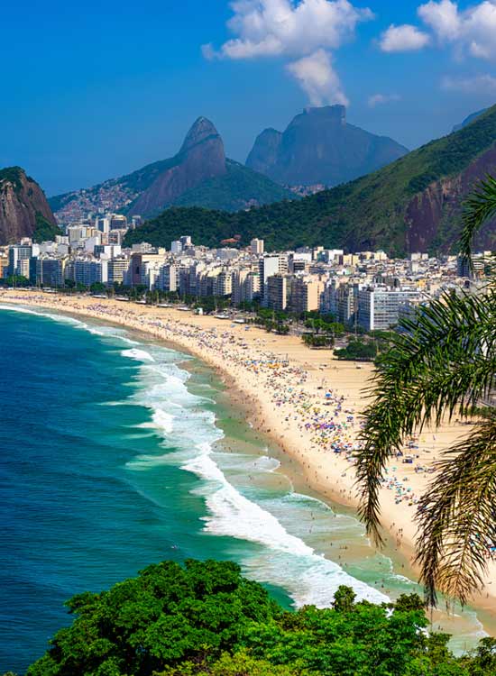 Copacabana Beach The most iconic beach in rio de janeiro has to be copacabana. Here you will see the amazing views of sugar loaf mountain as well as the city scape that surrounds the beach.