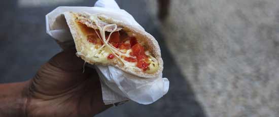 Tapioca crepe Traveller trying the local food tapioca crepe fillerd with cheese and other fillings