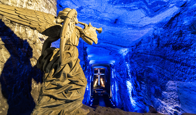 Take a trip to Zipaquira to explore the network of tunnels that make up the Salt Cathedral