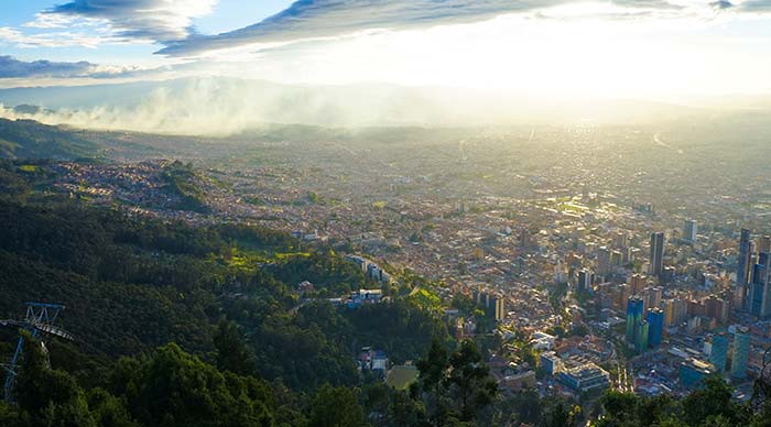 skyline view and landscape of Bogota Colombias main airport destination